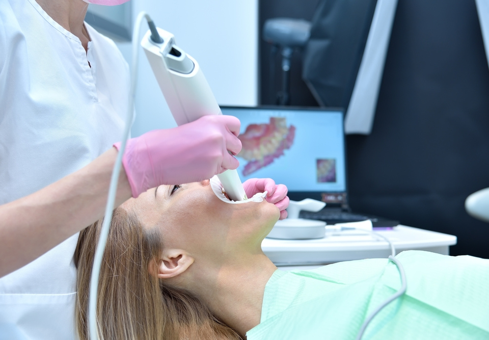 Patient having a 3D cone beam dental scan at a modern Dee Why dental clinic
